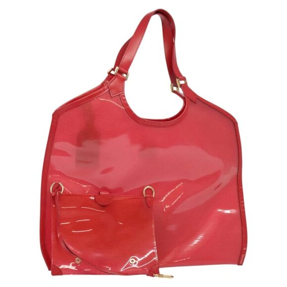 LOUIS VUITTON Epi Plage Via Hand Bag Vinyl Red Grenadine - Picture 1 of 16